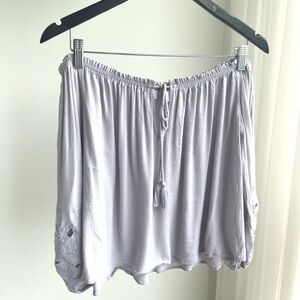 Astr Light Gray Off-Shoulder Blouse